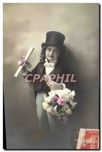 Ansichtskarte AK Fantaisie Enfant Haut de forme