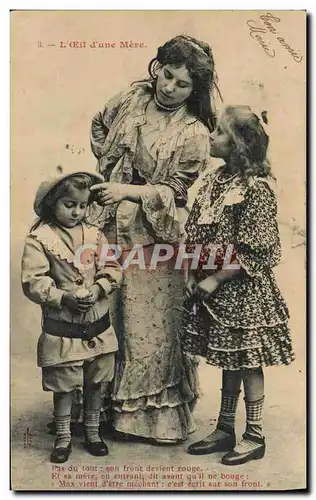 Cartes postales Fantaisie Femme L&#39oeil d&#39une mere Enfants