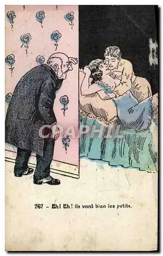 Cartes postales Fantaisie Femme Ils vont bien les petits