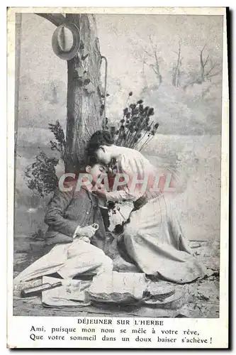 Cartes postales Fantaisie Femme Dejeuner sur l&#39herbe