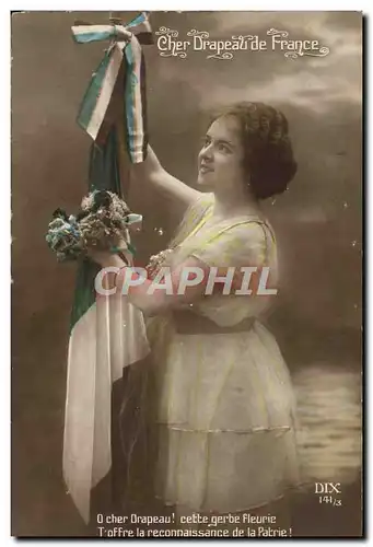 Cartes postales Fantaisie Femme Drapeau de France