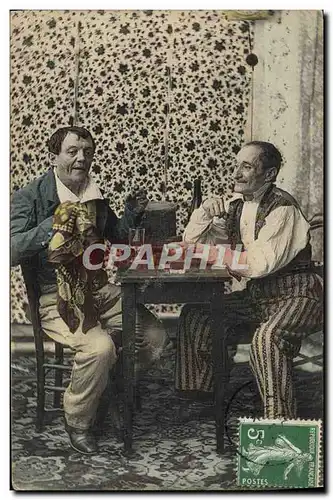 Cartes postales Fantaisie Hommes autour d&#39un verre