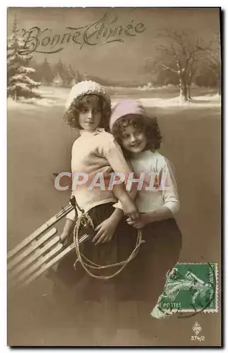 Cartes postales Fantaisie Enfants Luge