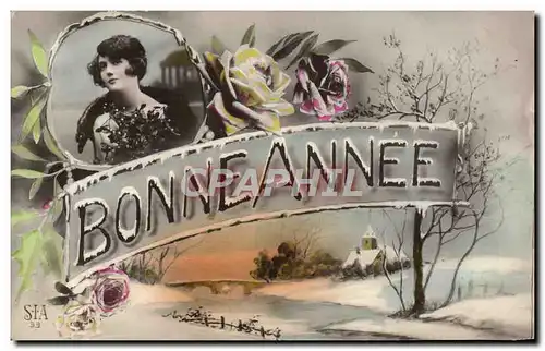 Cartes postales Fantaisie Femme Bonne annee