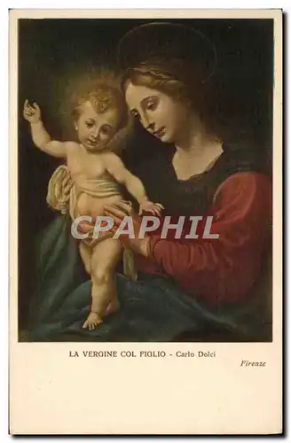 Cartes postales Fantaisie La Vergine col Foglio Carlo Dolci Firenze