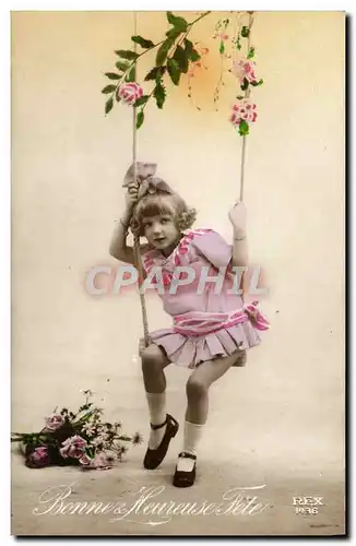 Cartes postales Fantaisie Enfant Balancoire