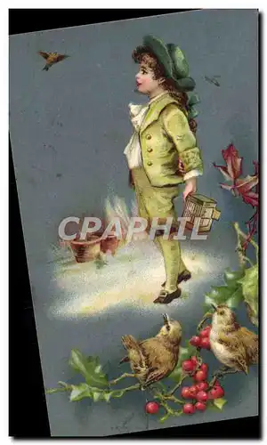 Cartes postales Fantaisie Enfant Oiseaux