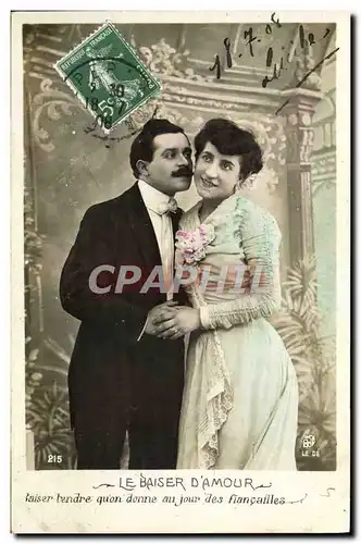 Cartes postales Fantaisie Femme Le baiser d&#39amour