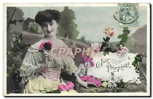 Cartes postales Fantaisie Femme Joie Prosperite