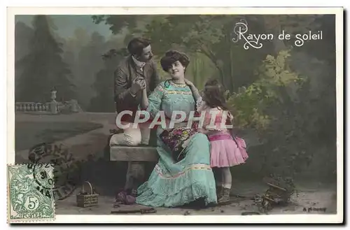 Cartes postales Fantaisie Femme Enfant Rayon de soleil