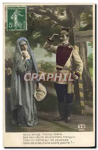 Ansichtskarte AK Fantaisie Femme Religieuse Militaria