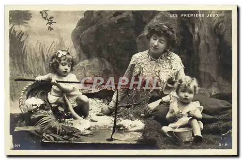 Cartes postales Fantaisie Femme Enfants Les premiers jeux