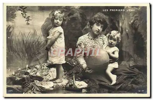 Cartes postales Fantaisie Femme Enfants Les premiers jeux