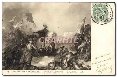 Cartes postales Musee de Versailles Bataille de Marignan Fragonard