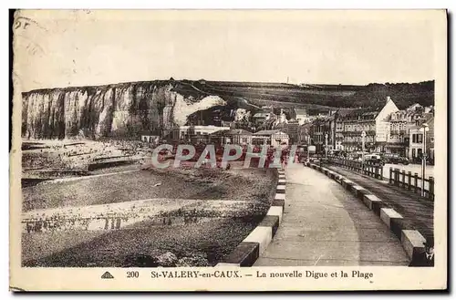 Cartes postales St Valery en Caux La Nouvelle Digue et la plage