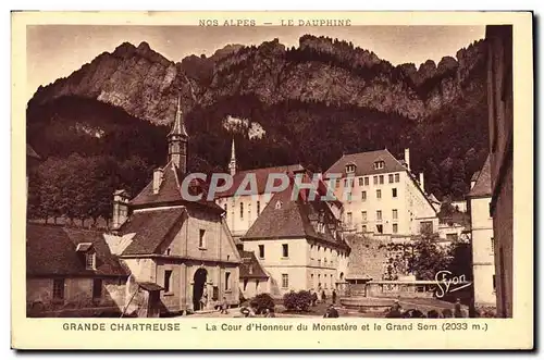 Cartes postales Grande Chartreuse La Cour D&#39Honneur du monastere et le grand Som