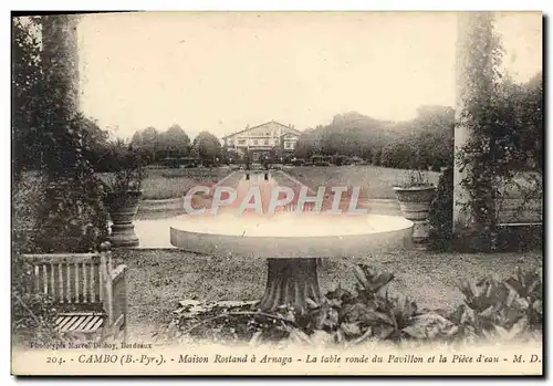 Cartes postales Cambo Maison Rostand a Arnaga La table ronde du pavillon et la piece d&#39eau