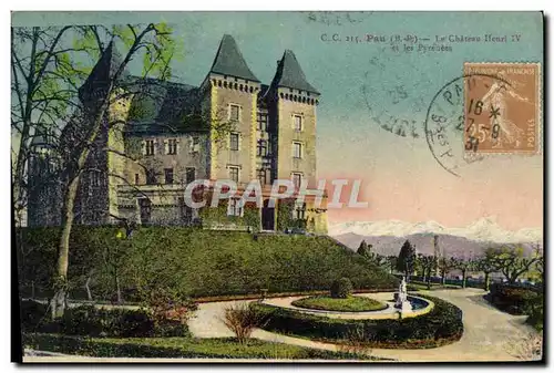 Cartes postales Pau Le Chateau Henri IV et les Pyrenees