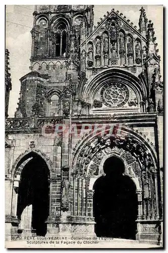 Cartes postales St Pere Sous Vezelay Sculptures de la facade du clocher