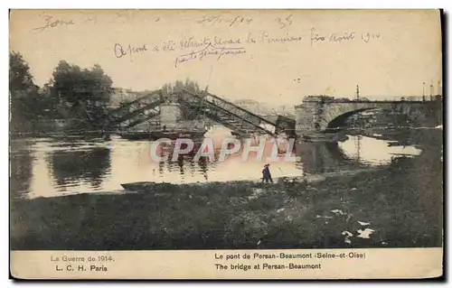 Cartes postales Le pont de Persan Beaumont Militaria