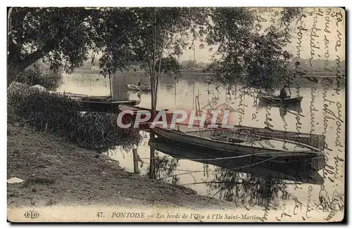 Ansichtskarte AK Pontoise Les Bords de L&#39Oise a l&#39ile Saint Martin