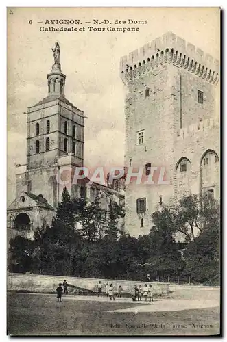 Ansichtskarte AK Avignon ND Des Doms Cathedrale Et Tour Campane Enfants