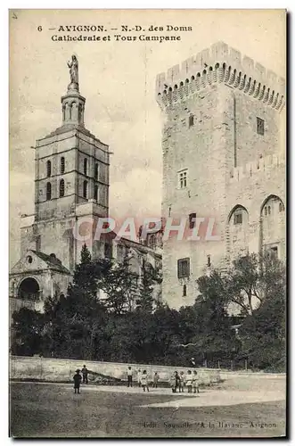 Cartes postales Avignon ND Des Doms Cathedrale Et Tour Campane Enfants