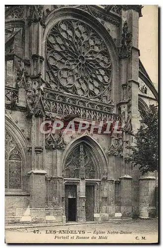 Ansichtskarte AK Les Andelys Eglise Notre Dame Portail Et Rosace Du Midi