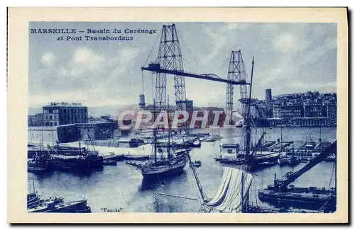 Cartes postales Marseille Bassin Du Carenage Et Pont Transbordeur Bateaux