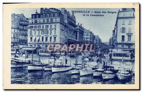 Cartes postales Marseille Quai Des Belges Et La Canebiere Bateaux