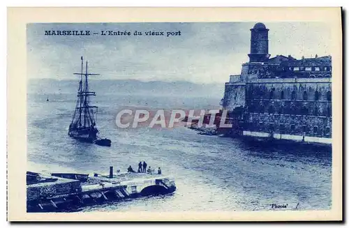 Cartes postales Marseille L&#39Entree Du Vieux Port Bateau