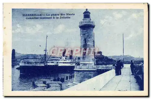 Cartes postales Marseille Le Phare Ste Marie Courrier Rentrant A La Joliette Bateau