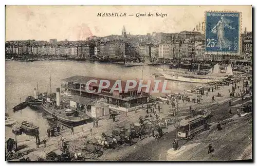 Cartes postales Marseille Quai Des Belges Bateaux