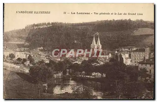 Ansichtskarte AK L&#39Ardeche Illustree La Louvesc Vue Generale Et Le Lac Du Grand Lieu