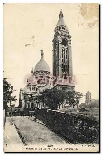 Cartes postales Paris La Basilique Du Sacre Coeur Le Campanile