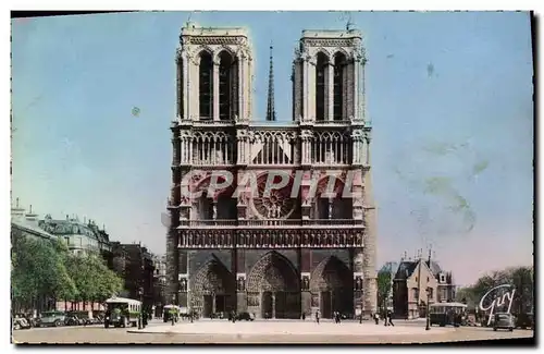 Moderne Karte Paris Et Ses Merveilles Cathedrale Notre Dame Et Le Parvis