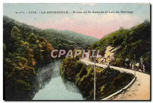 Cartes postales La Bourboule Route de St Sauves et Lac du Barrage