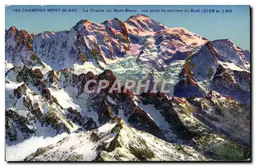 Ansichtskarte AK Chamonix Mont Blanc La Chaine du Mont Blanc Vue du sommet du Buet