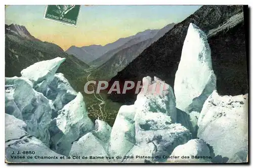 Cartes postales Vallee de Chamonix et le Col de Balme Vue du 2eme plateau du glacier des Bossons