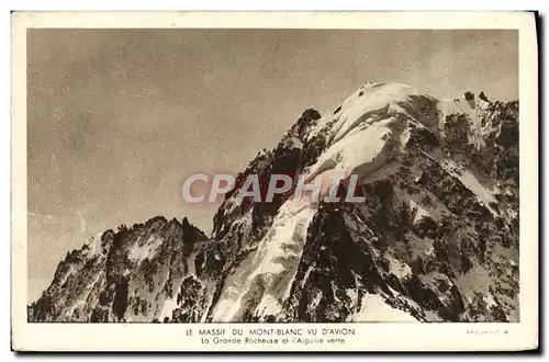 Cartes postales Le Massif Du Mont Blanc Vue D&#39Avion La Grande Rocheuse et l&#39aiguille verte