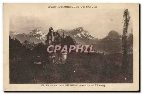 Cartes postales Le chateau de Menthon et le fond du lac d&#39Annecy