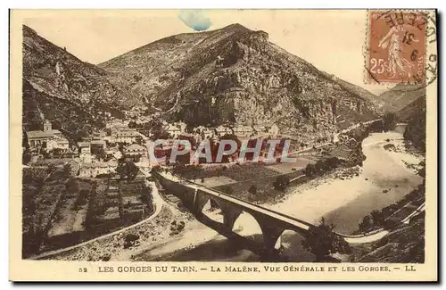 Cartes postales Les Gorges Du Tarn La Malene Vue Generale et Les Gorges