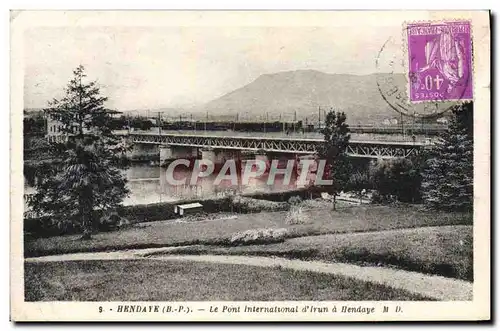 Ansichtskarte AK Hendaye Le Pont International d&#39lrun a Hendaye