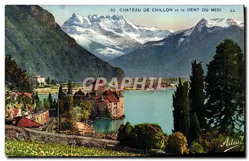 Cartes postales Chateau De Chillon et la Dent Du Midi