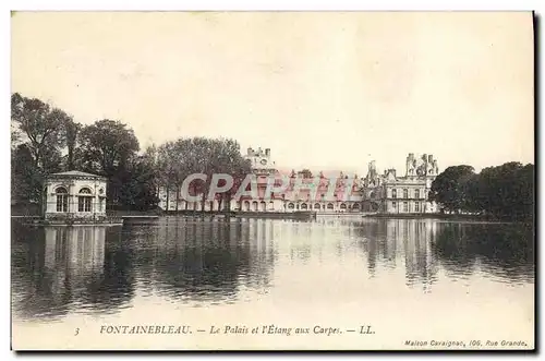 Ansichtskarte AK Fontainebleau Le Palais et l&#39Etang aux Carpes