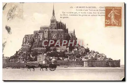 Cartes postales Le Mont St Michel Arrivee d'une Voitare de Genets