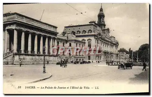 Cartes postales Tours La Palais de Justice et l&#39Hotel de Ville