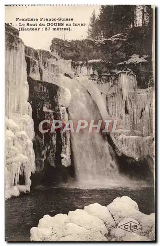 Ansichtskarte AK Frontiere Franco Suisse Le Saut Du Doubs en hiver