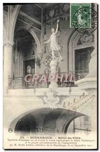 Cartes postales Dunkerque Hotel De Ville Vestibule d'honneur