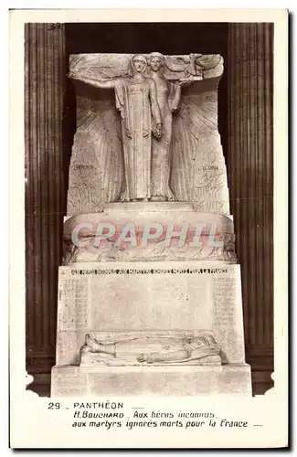 Cartes postales Pantheon H Bouchard Aux heros inconnus Militaria